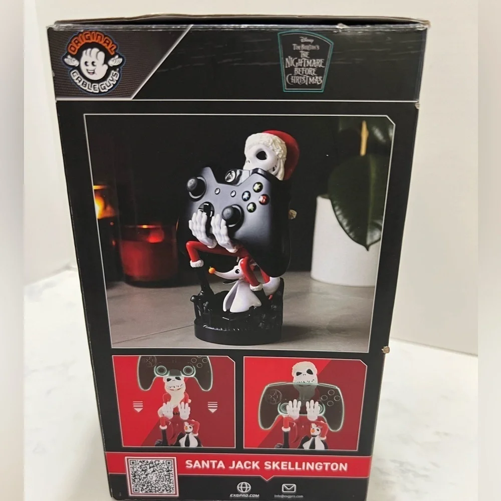 Black Controller Holder with Santa Skeleton Design
